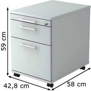 Produktbild für Rollcontainer Hammerbacher Solid AC20, aus Holz, lichtgrau