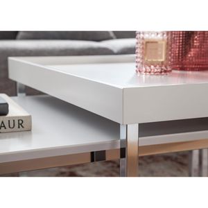Produktbild für Couchtisch Wohnling WL6.500, aus Holz / Metall, weiß