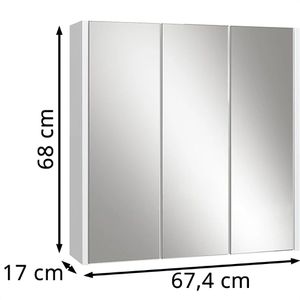 Produktbild für Spiegelschrank Vicco Majest, weiß hochglanz