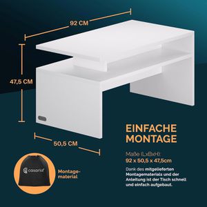Produktbild für Couchtisch CASARIA Sacramento, aus Holz, weiß