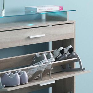 Produktbild für Schuhschrank Vicco Alex, sonoma eiche, mit LED-Beleuchtung