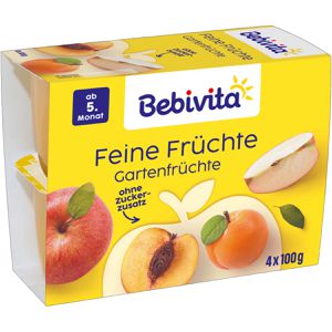 Fruchtpüree Bebivita feine Früchte Gartenfrüchte,100% Frucht