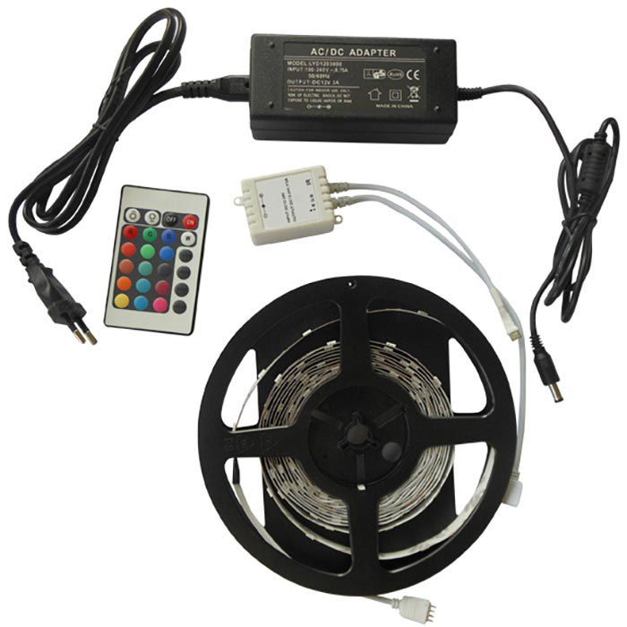 McShine LED-Streifen dimmbar, RGB, für außen (IP65), mit Fernbedienung,  Länge: 5 m – Böttcher AG