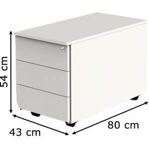 Produktbild für Rollcontainer Kerkmann Move, 4557, aus Holz, weiß
