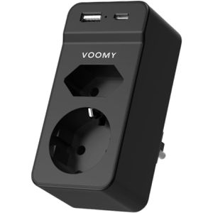 Steckdosenadapter Voomy Split X2S, mit Überspannungsschutz