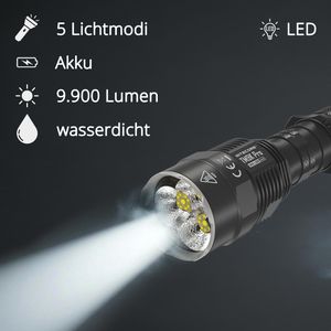 Produktbild für Taschenlampe Nitecore TM9K, LED, aufladbar