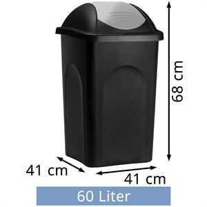 Produktbild für Mülleimer Böttcher-AG schwarz/silber
