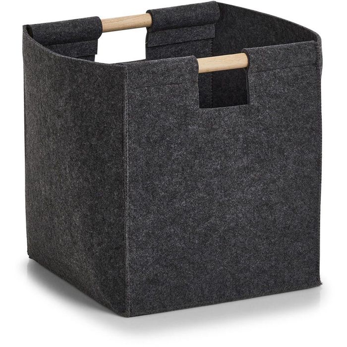 Zeller Aufbewahrungskorb 14392, 31 L, 30 x 35 x 30 cm, Filz, anthrazit – Böttcher AG