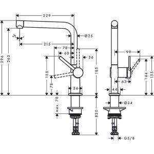 Produktbild für Küchenarmatur hansgrohe Talis M54, chrom