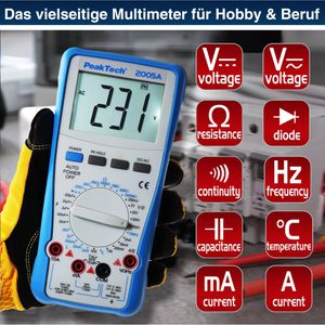 Produktbild für Multimeter PeakTech P 2005A, digital, RMS