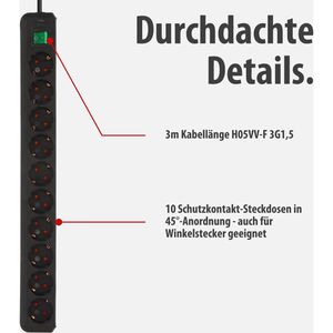 Produktbild für Steckdosenleiste Brennenstuhl Eco-Line, 3m Kabel