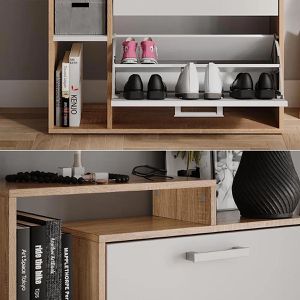 Produktbild für Schuhschrank Vicco Orlando, sonoma eiche / weiß
