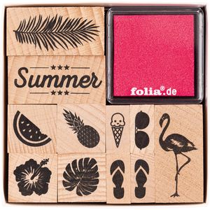 Produktbild für Motivstempel Folia Stempelset Sommer, aus Holz
