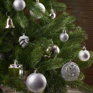 Produktbild für Weihnachtskugeln BRUBAKER 8000.14, silber