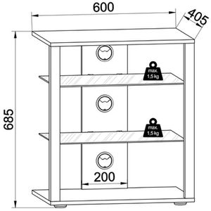 Produktbild für TV-Rack VCM Folas 918845, weiß