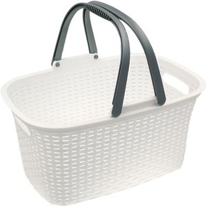 Einkaufskorb HRB 37105999, Rattan-Optik, weiß
