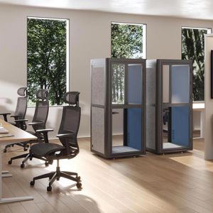 Produktbild für Telefonbox FlexiSpot M1, blau / grau