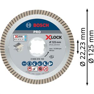 Produktbild für Trennscheibe Bosch PRO Ceramic, 2608615132, X-Lock