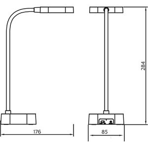 Produktbild für Schreibtischlampe Philips Rock DSK211, weiß, LED, dimmbar