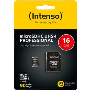 Produktbild für Micro-SD-Karte Intenso Professional 3433470, 16GB
