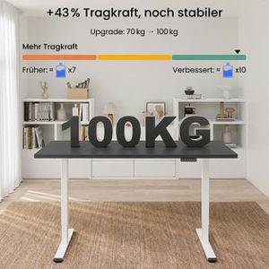 Produktbild für Schreibtisch FlexiSpot E1W Pro, schwarz / weiß