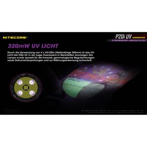 Produktbild für Taschenlampe Nitecore P20i UV, LED, aufladbar