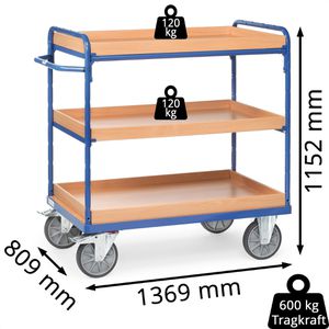Produktbild für Etagenwagen Fetra 8123, mit 45 mm Randhöhe