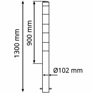 Produktbild für Absperrpfosten Schake 491B+2, 2 Ösen, rot/weiß, aus Metall