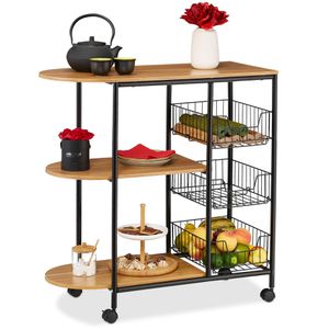 Küchenwagen Relaxdays 10031524 hellbraun / schwarz