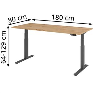 Produktbild für Schreibtisch Hammerbacher XDKB 19, asteiche / graphit