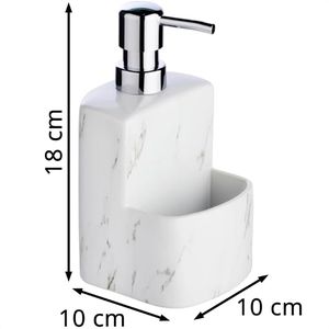 Produktbild für Spülmittelspender Wenko Festival Marmor 54665100, weiß-grau