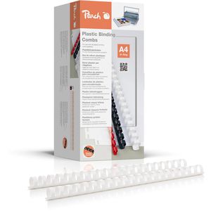 Produktbild für Plastikbinderücken Peach PB416-01, weiß, für A4