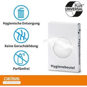 Produktbild für Hygienebeutel Deiss Universal 56941, weiß, Folie