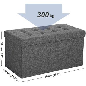 Produktbild für Sitztruhe Songmics dunkelgrau, 76 x 38 x 38cm
