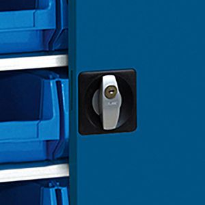 Produktbild für Magazinschrank Mauser MKST4/21B, grau / blau