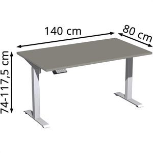 Produktbild für Schreibtisch Geramöbel Elevate Home, onyx / silber