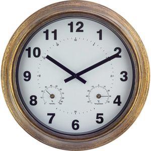 Produktbild für Wanduhr Eurotime 56450-10 outdoor, Metall, analog, Funkuhr