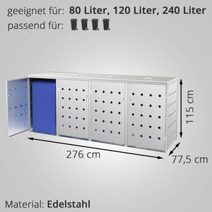 Produktbild für Mülltonnenbox vidaXL 145382, Edelstahl