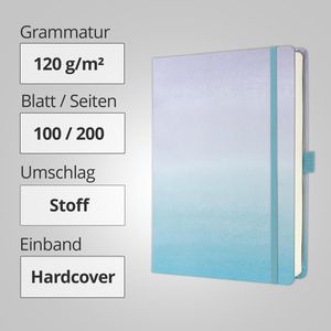 Produktbild für Notizbuch Sigel Jolie Gradient Sky, JB100, Stoff Hardcover