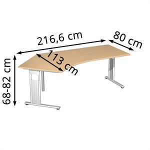 Produktbild für Schreibtisch Geramöbel Flex S-617315-BS, buche / silber