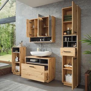 Produktbild für Badmöbel-Set Vicco Beatrice, artisan eiche, 4-teilig