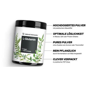 Produktbild für Glutamin natural-elements Aminosäure L-Glutamin Getränkepulver