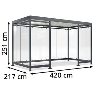Produktbild für Personenunterstand WSM Köln K4 c/c, anthrazit, aus Metall