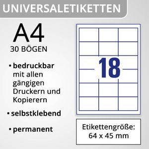 Produktbild für Universaletiketten Zweckform 6171, selbstklebend, weiß