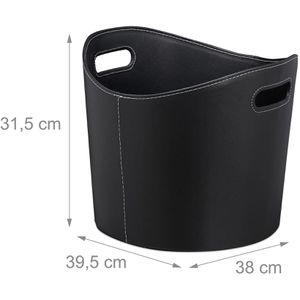 Produktbild für Kaminholzkorb Relaxdays 10028790 L, schwarz