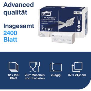 Produktbild für Papierhandtücher Tork Xpress Advanced, 120454, H2, 2-lagig
