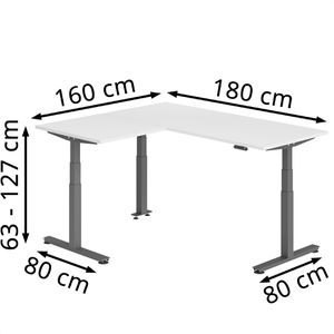 Produktbild für Schreibtisch Hammerbacher XDSMW, weiß / graphit