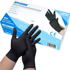 Einmalhandschuhe HYGISUN Intco Nitril, schwarz, 100 Stück