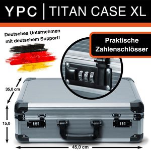 Produktbild für Transportkoffer YPC TitanCase XL, abschließbar, aus Aluminium