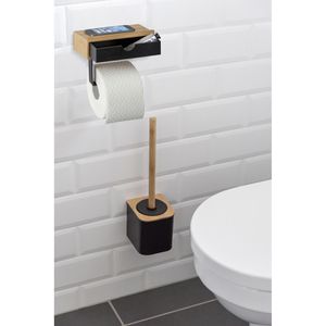 Produktbild für Toilettenpapierhalter Wenko Bambusa, braun / schwarz